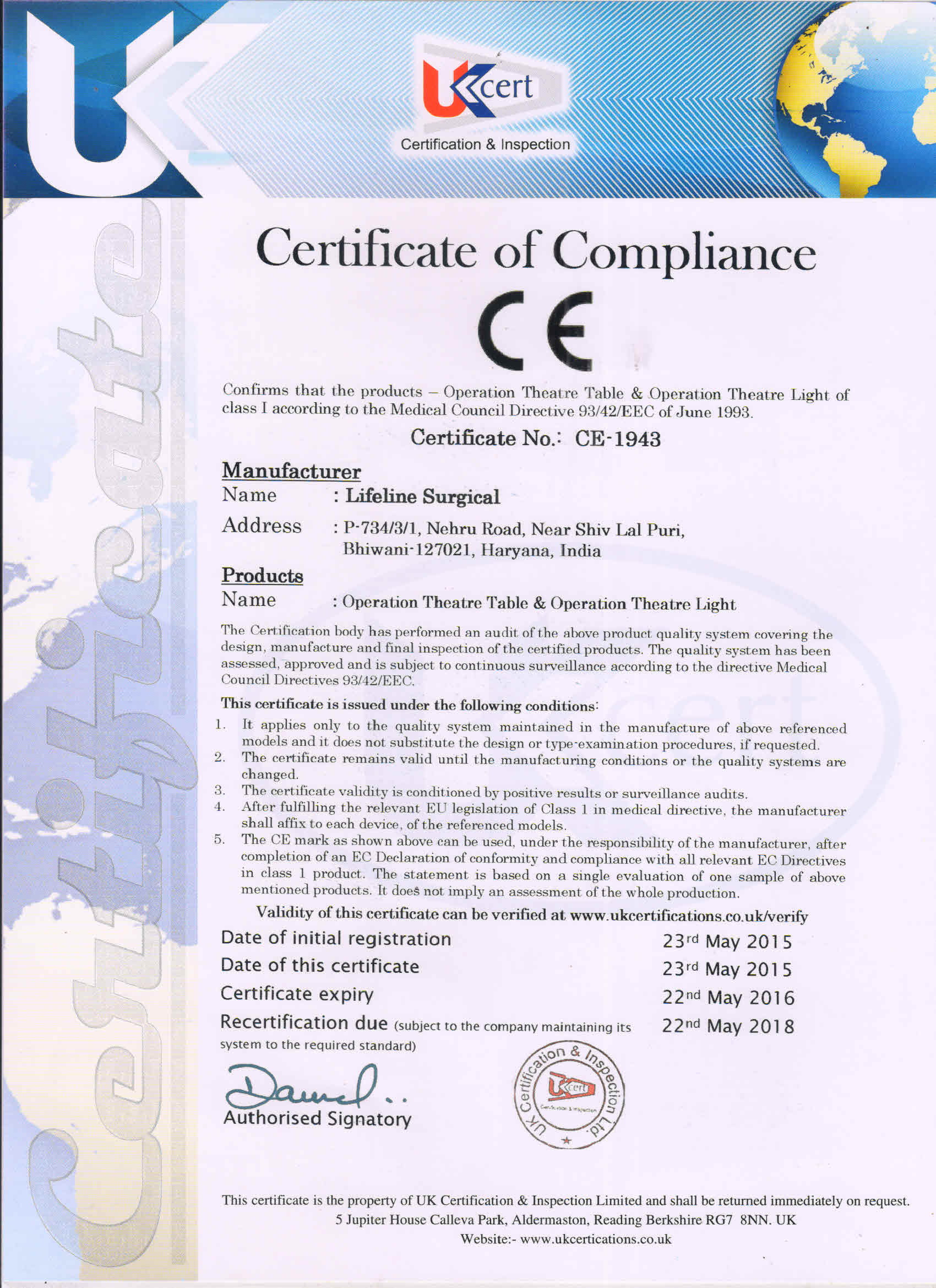 CE Certificate